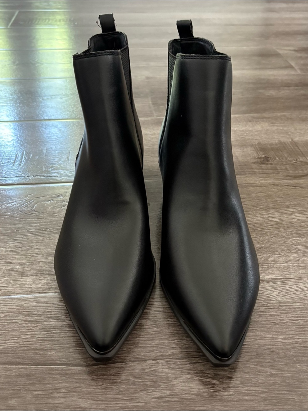 Marc Fisher Black Pointed Toe Chelsea Ankle Boots